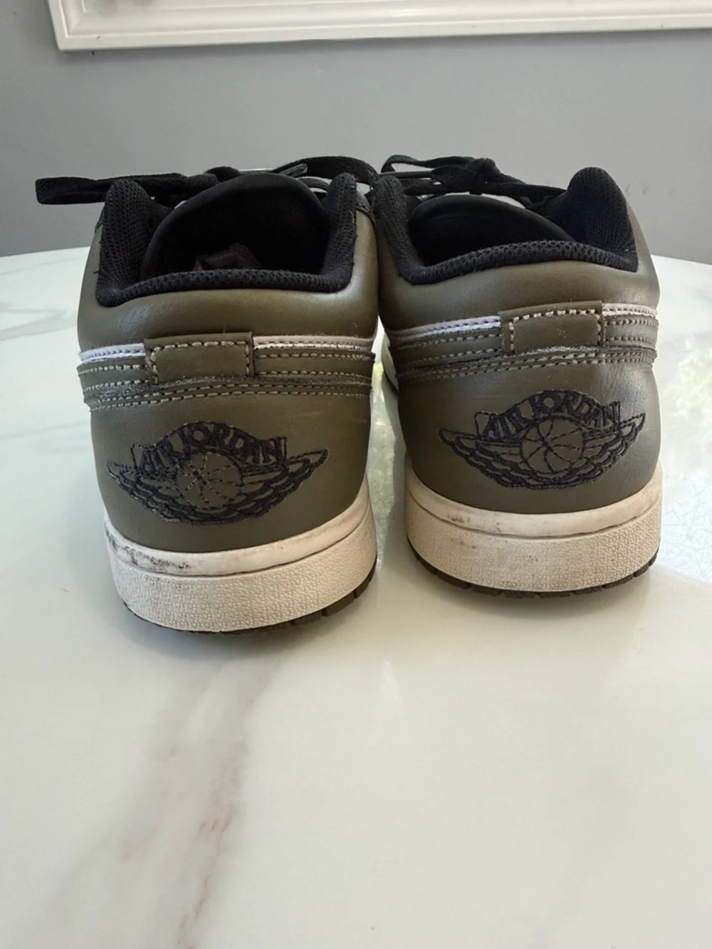 Nike Low-Top Sneakers in White, Black & Olive